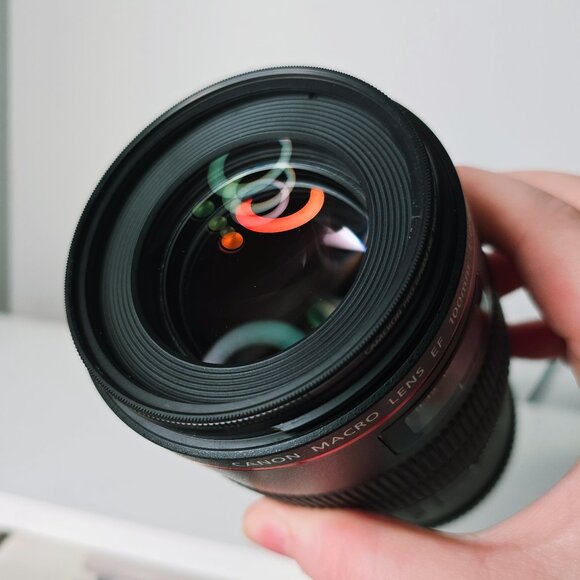 Canon EF 100mm f/2.8L Macro IS USM Lens with Lens case & Lens hood - Picture 8 of 11